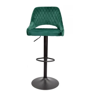 mobiliario-contract-taburete yasur regulable metal negro tapizado velvet 56 verde oscuro 4 2